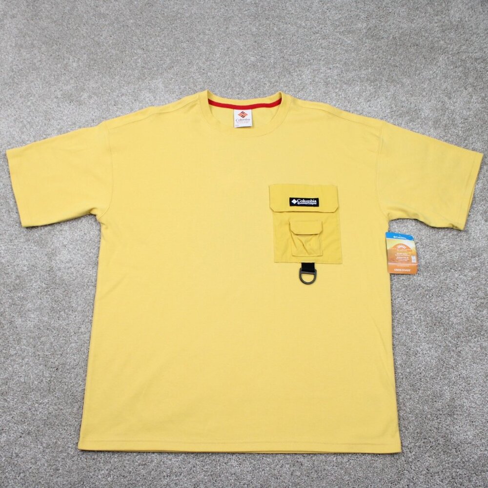 Columbia Field‎ Creek Doubleknit Shirt NWT Mens Large Yellow Cotton/Poly S/S